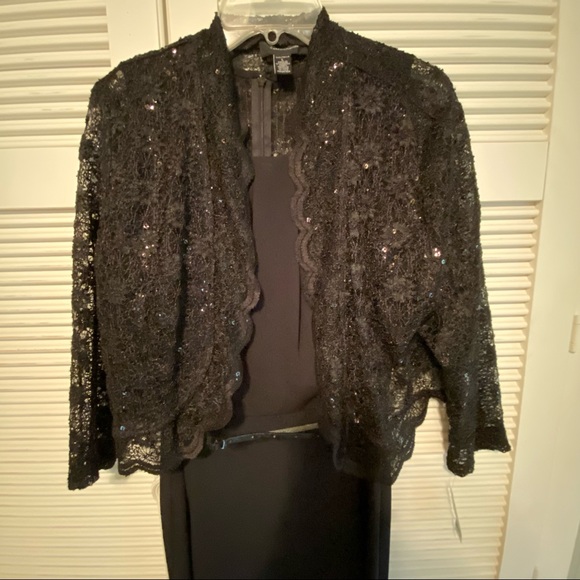 R&M Richards Sleeveless Dress with Lace Jacket - Picture 5 of 11